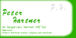 peter hartner business card